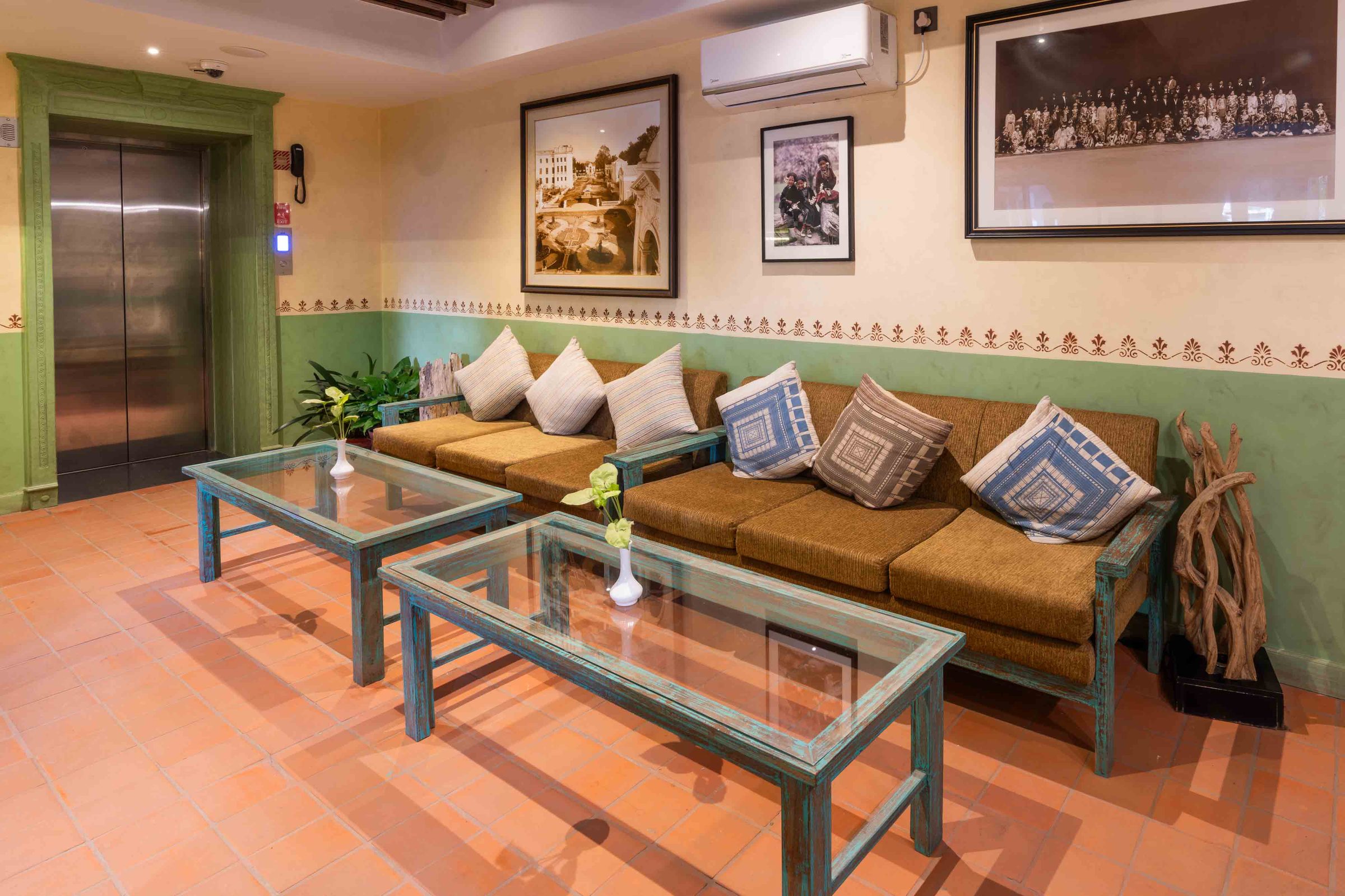 The Seto Ghar lobby at Nepali Ghar Hotel